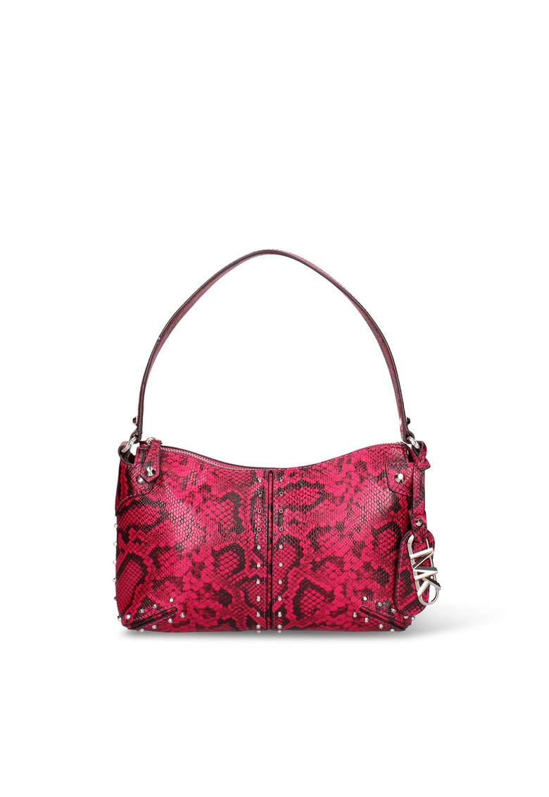 Geanta de piele cu bareta de umar si tinte Serpentea