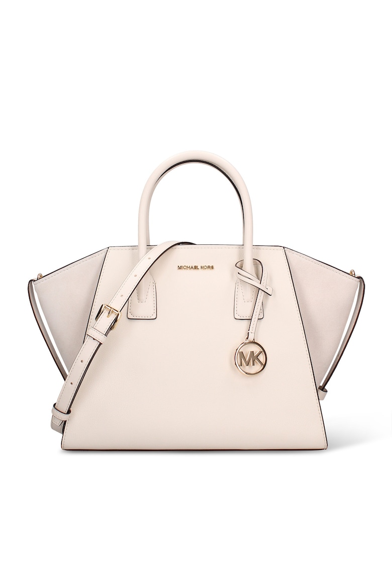 Geanta shopper de piele Solara Lux - Alb