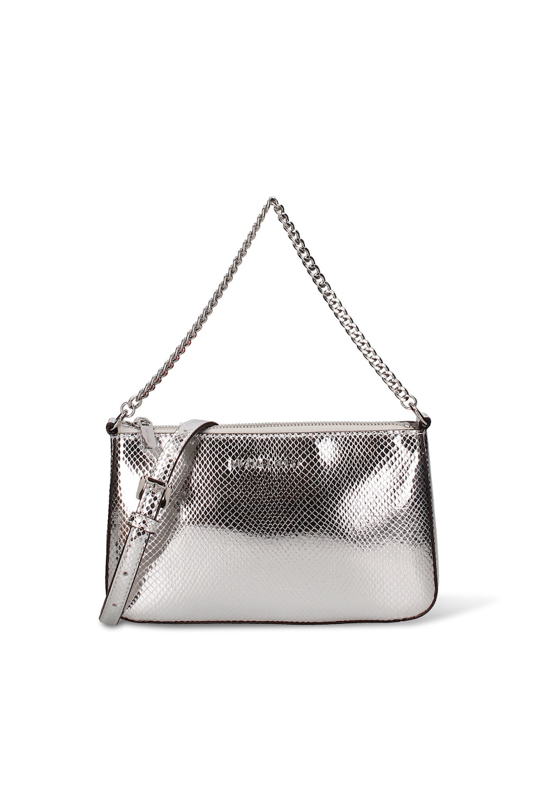 Geanta crossbody de piele ecologica Zenira Ultra - Argintiu