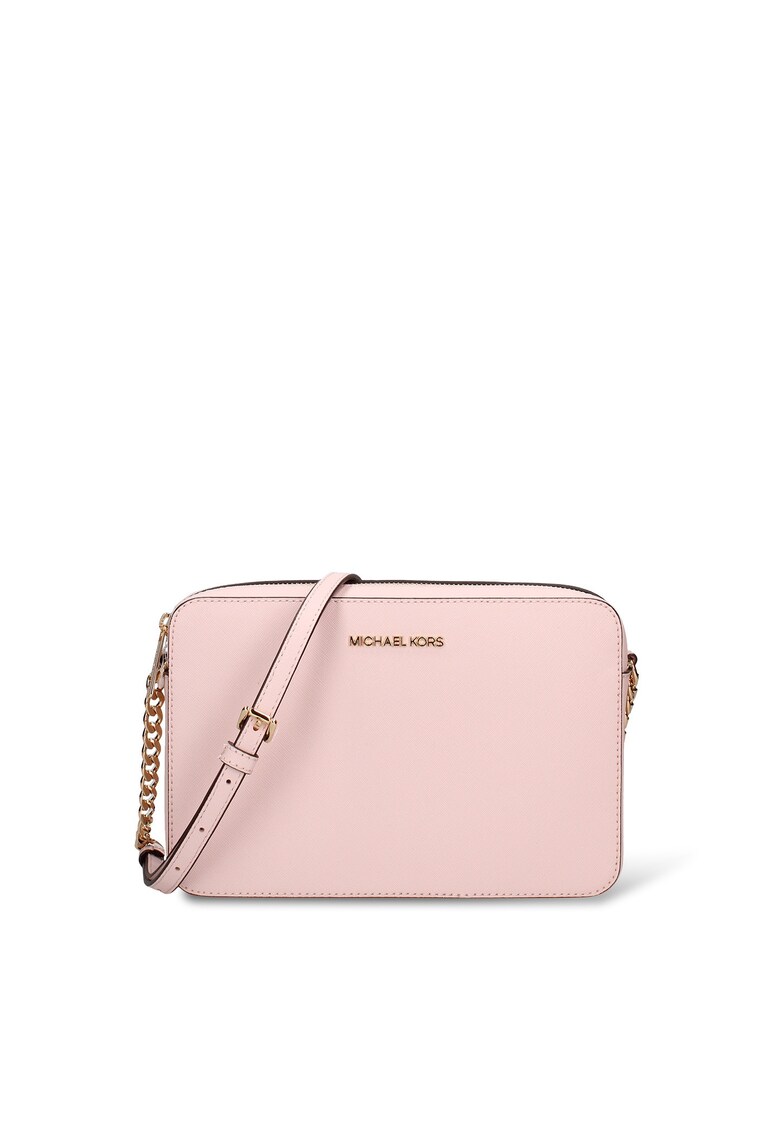 Geanta crossbody de piele - Roz pastel