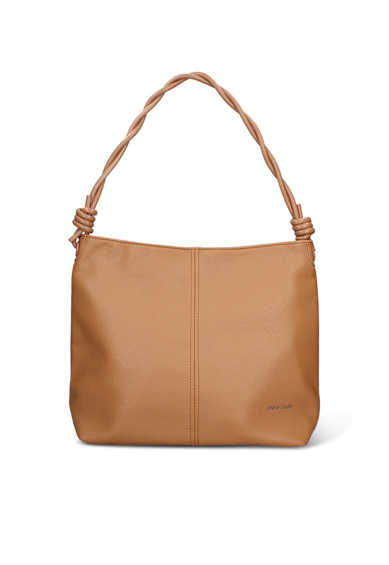 Geanta de piele ecologica cu bareta de umar Asteria Chic - Maro camel