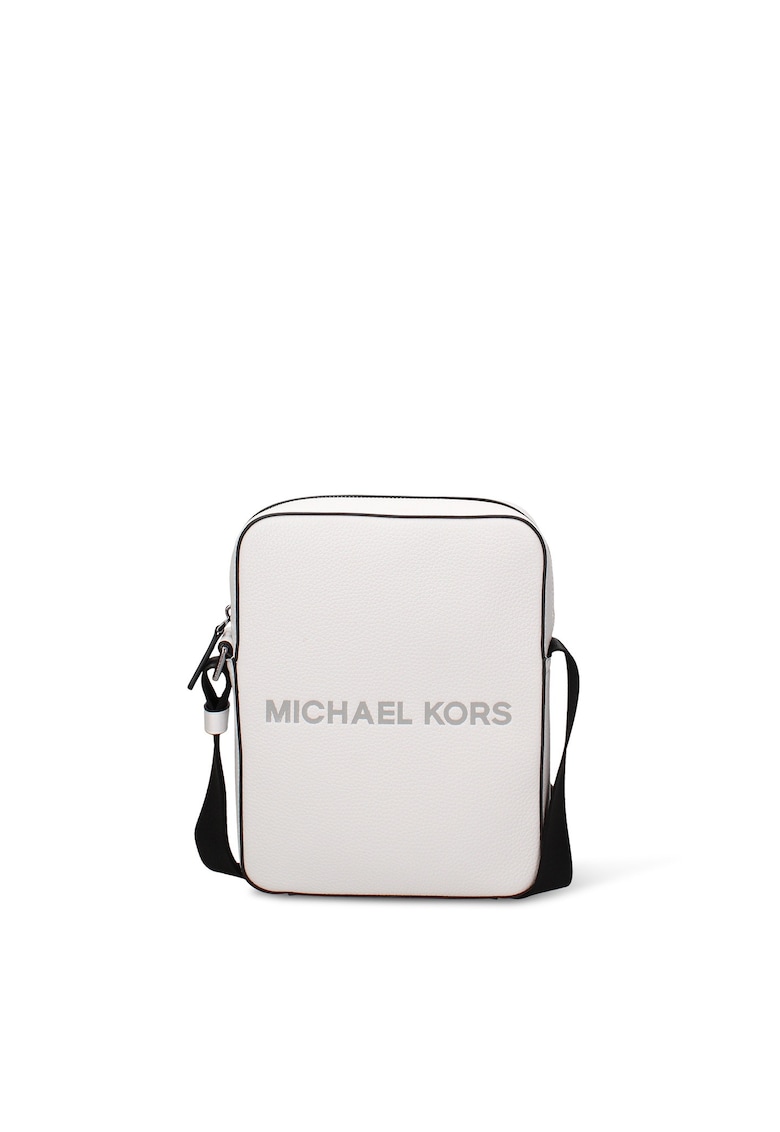 Geanta crossbody de piele cu logo Erevan Prime - Alb