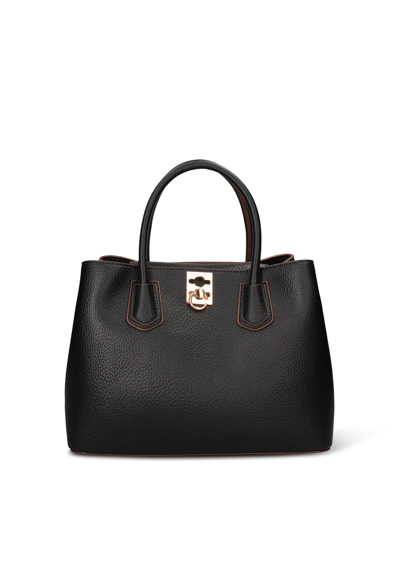 Geanta de piele ecologica cu bareta de umar Lumina Prime - Negru