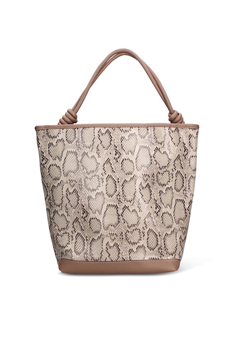 Geanta de piele ecologica cu bareta de umar si animal print Astrea Lux