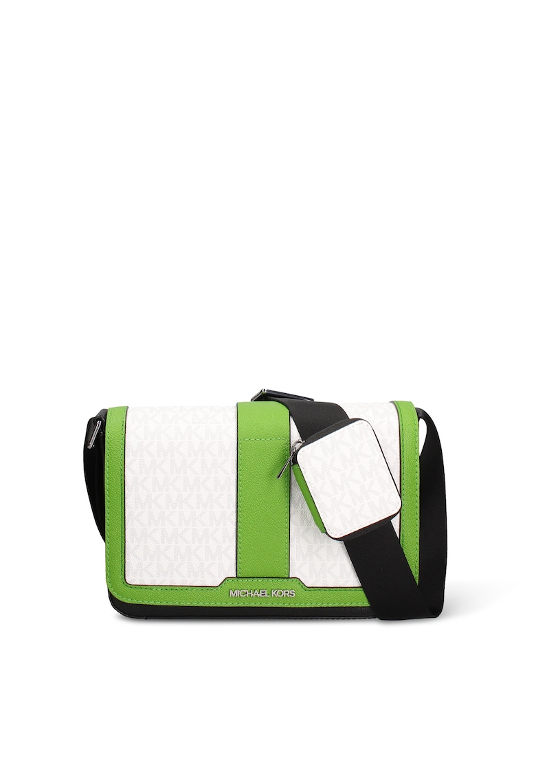 Geanta crossbody cu clapa si monograma