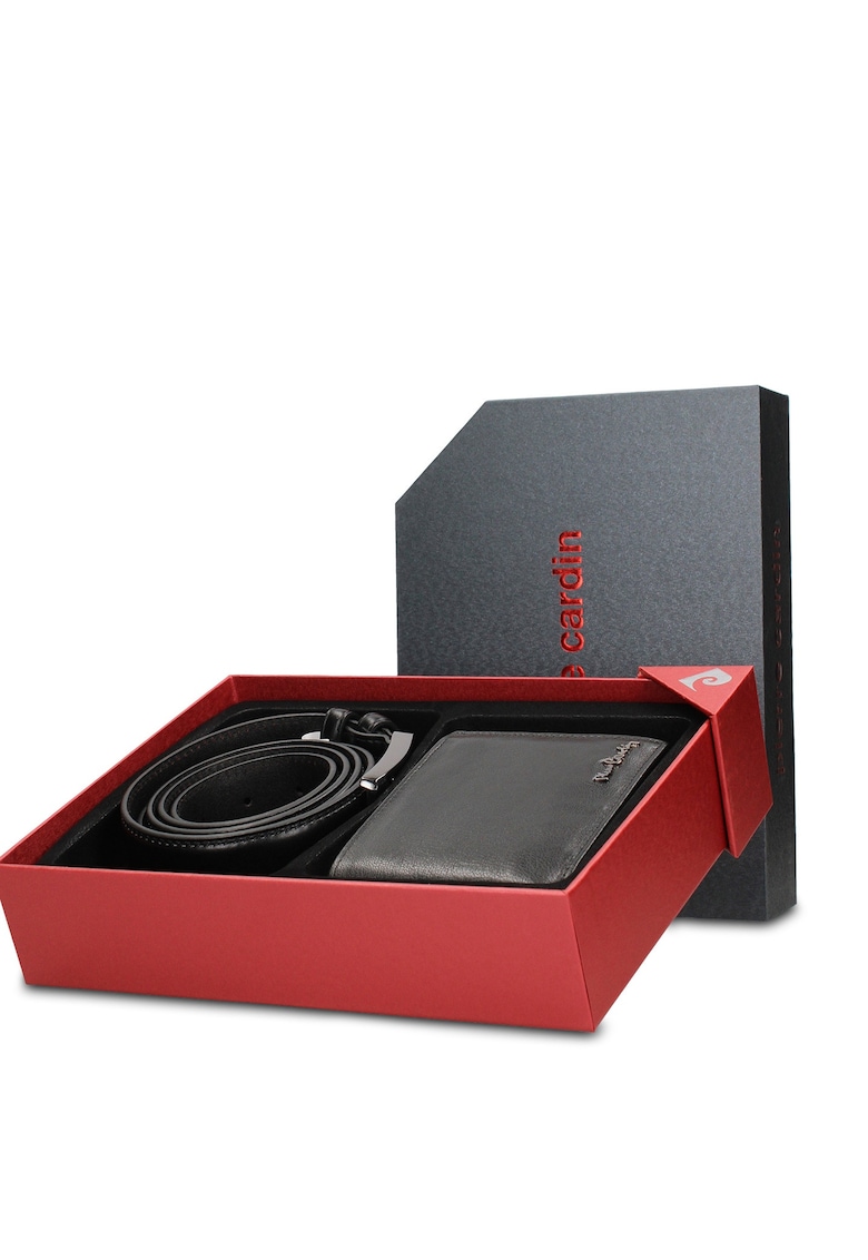 Set de portofel din piele si curea Silvano