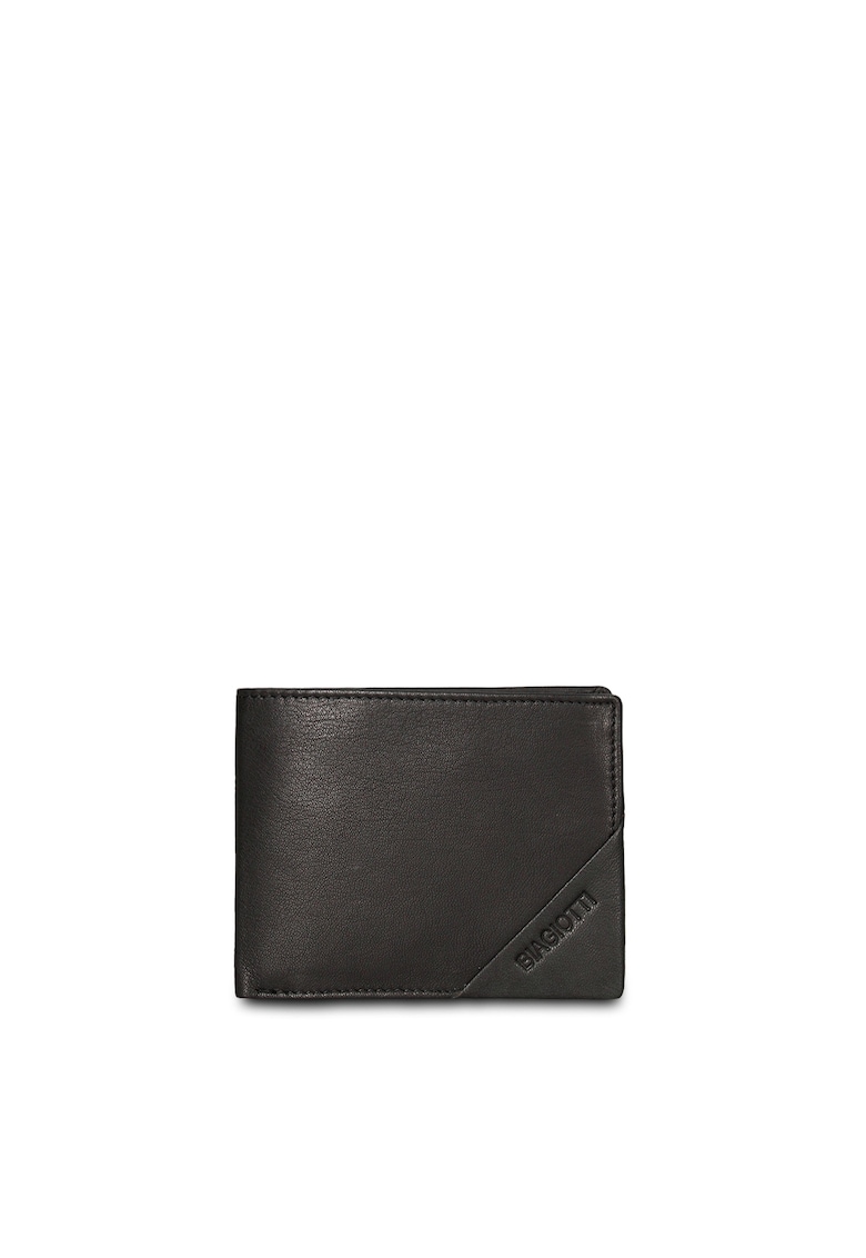 Portofel pliabil de piele Umbria Nova - Negru
