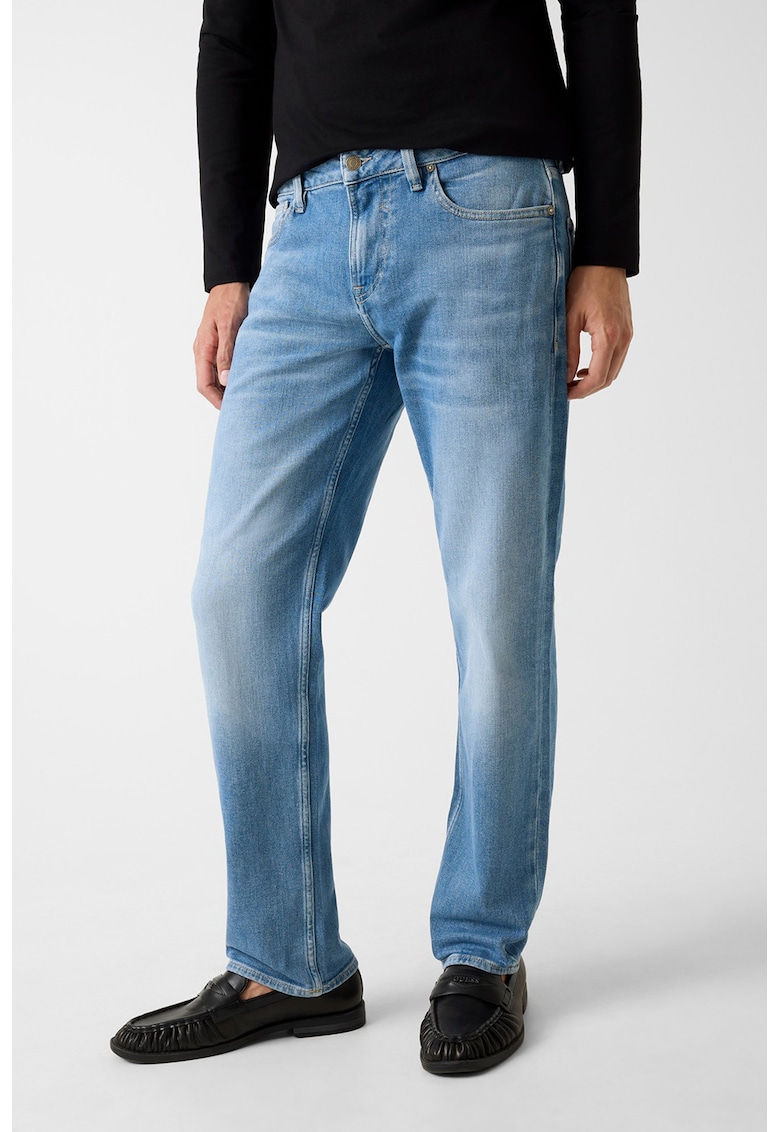 Blugi cu talie medie si buzunare - Albastru deschis