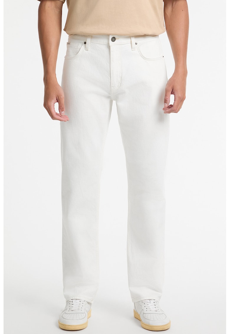Blugi regular fit cu buzunare - Alb