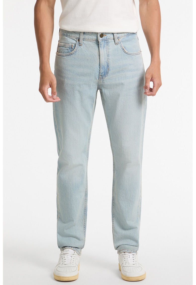 Blugi regular fit cu talie medie si buzunare - Albastru deschis