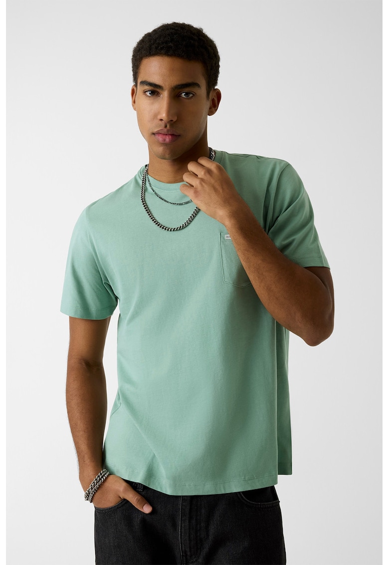 Tricou din bumbac cu buzunar pe piept