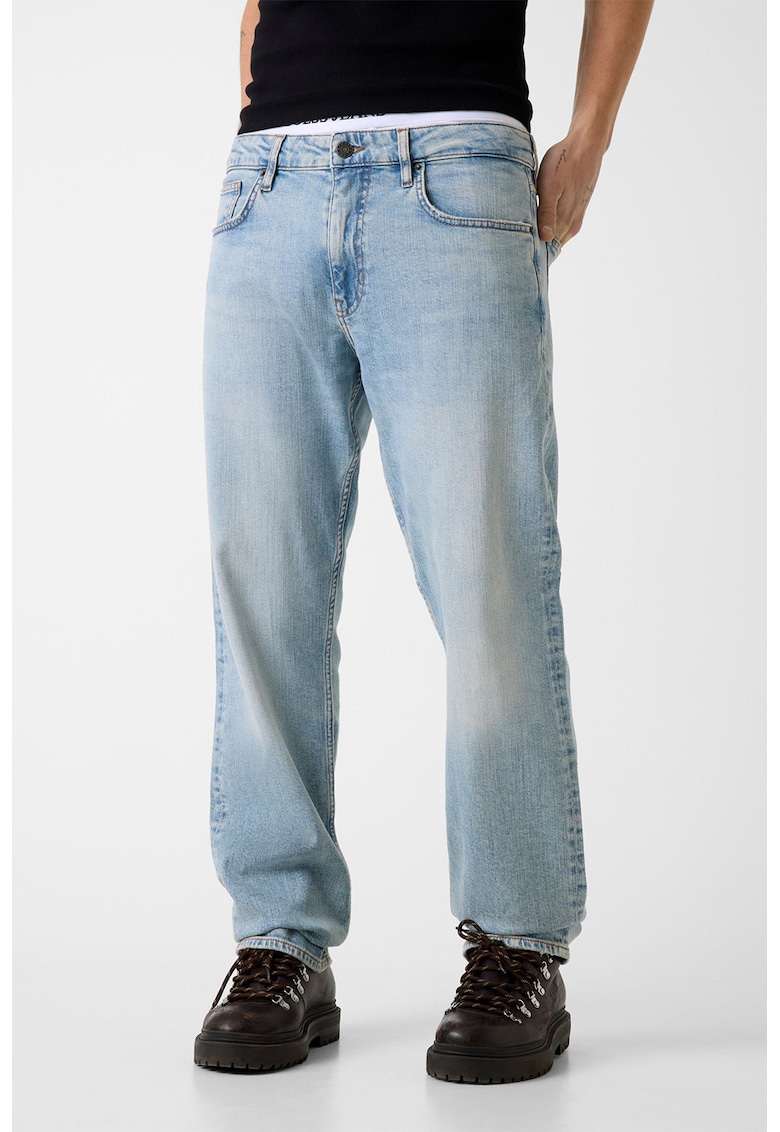 Blugi relaxed fit cu croiala dreapta - Albastru deschis