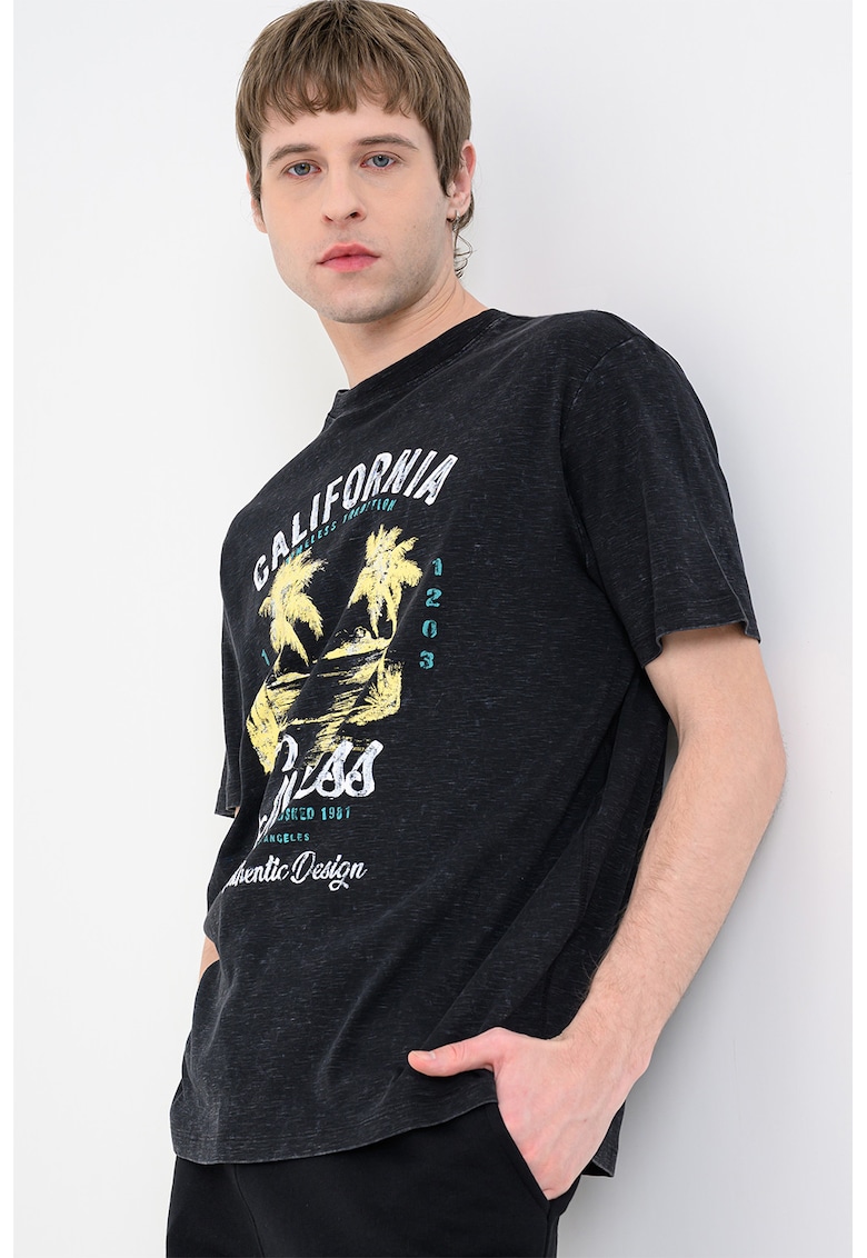 Tricou cu imprimeu logo - Negru
