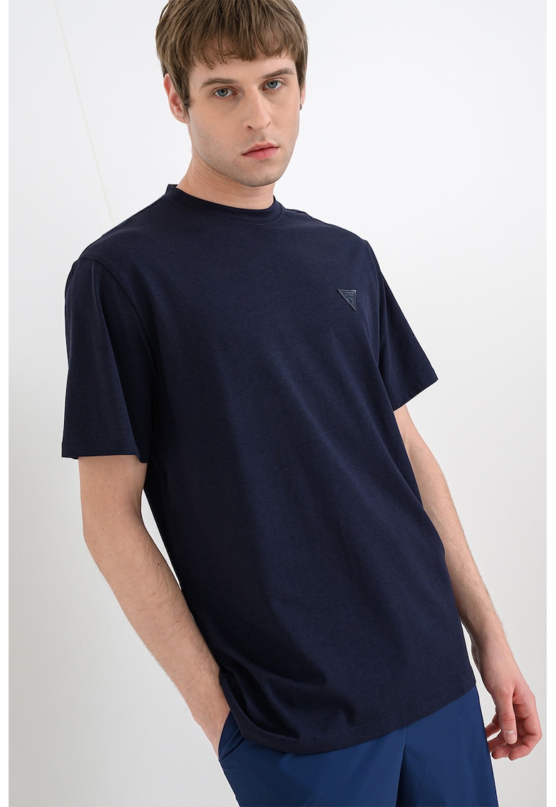 Tricou din amestec de modal si bumbac - Albastru ultramarin