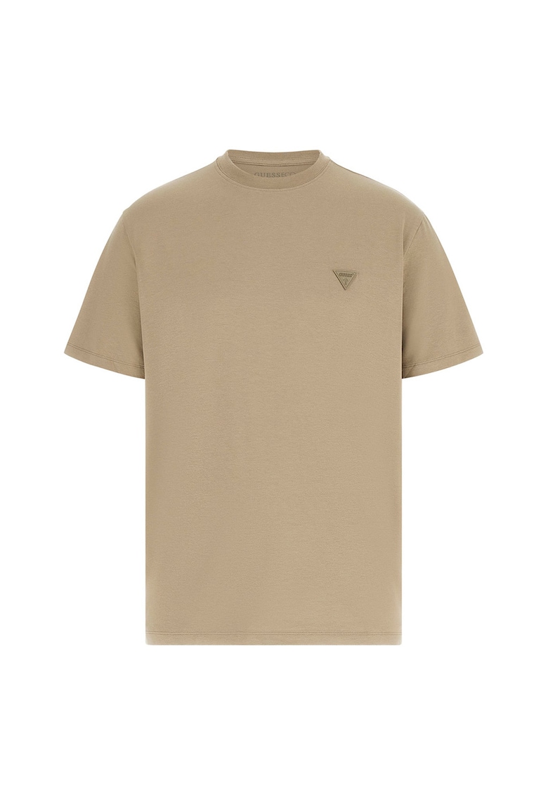 Tricou din amestec de modal si bumbac - Maro deschis