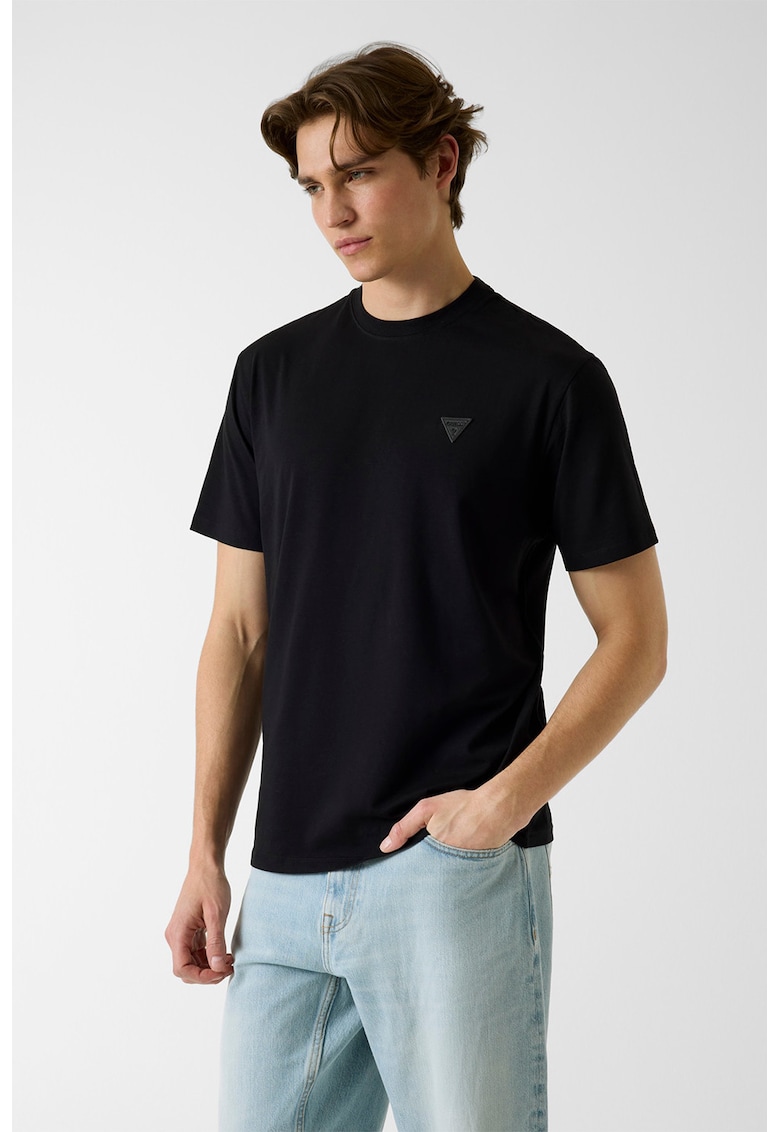 Tricou din amestec de modal si bumbac - Negru