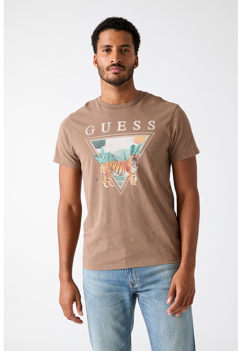 Tricou cu imprimeu logo - Portocaliu persan/Portocaliu stins/Verde aquamarin