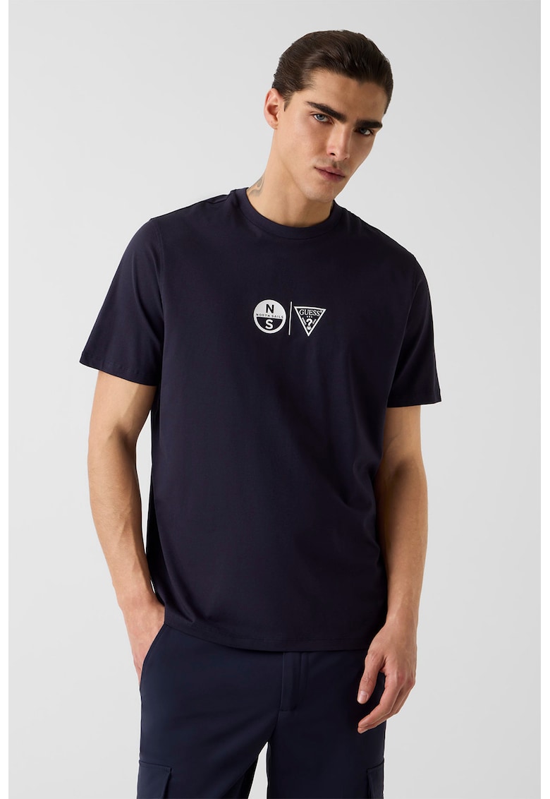 Tricou cu decolteu la baza gatului North Sails - Alb/Violet aubergine
