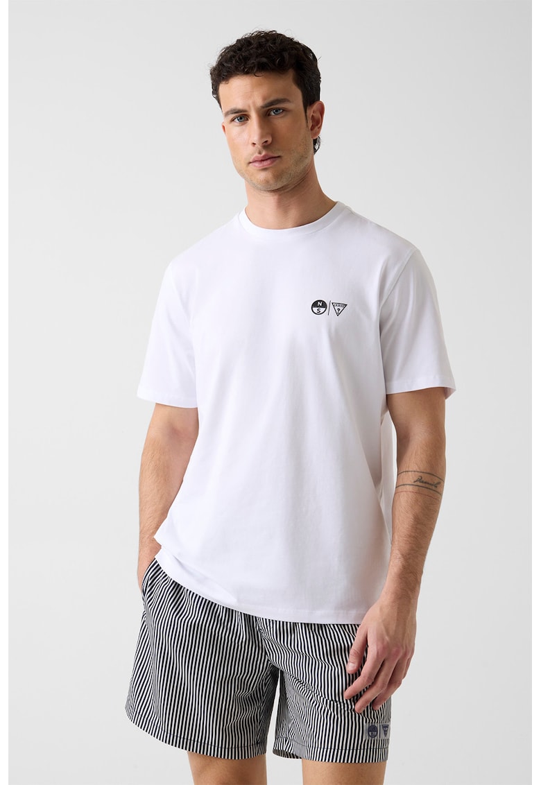 Tricou cu decolteu la baza gatului North Sails - Albastru royal/Alb optic