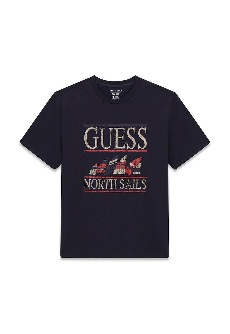 Tricou cu decolteu la baza gatului North Sails - Rosu/Bej deschis/Bleumarin