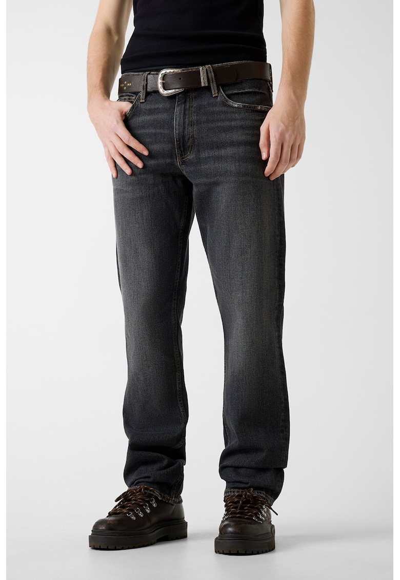 Blugi relaxed fit cu croiala dreapta - Gri antracit