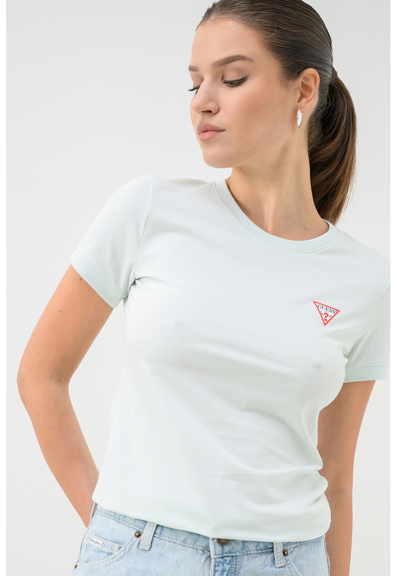 Tricou slim fit cu logo - Mint