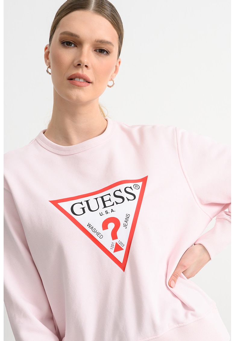 Bluza de trening cu imprimeu logo - Rosu/Alb/Roz pastel