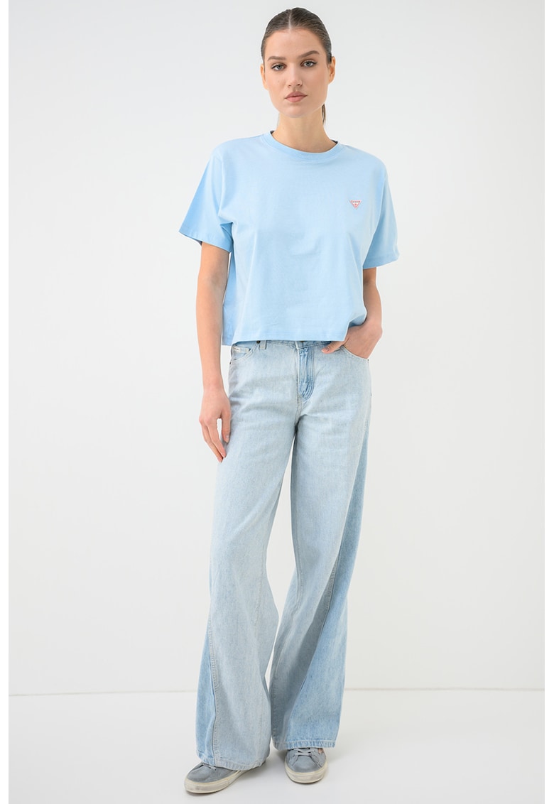 Tricou lejer din bumbac - Albastru pastel
