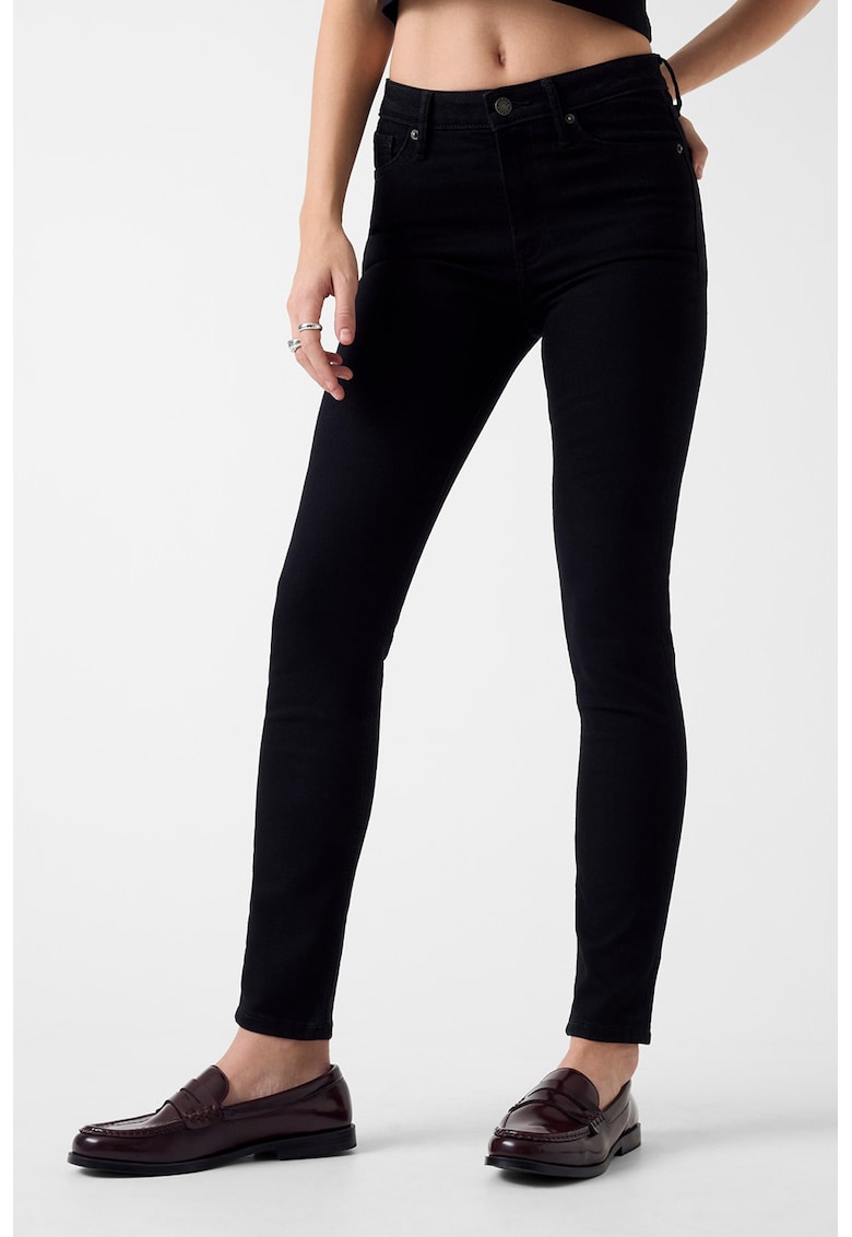 Blugi skinny cu talie inalta - Negru