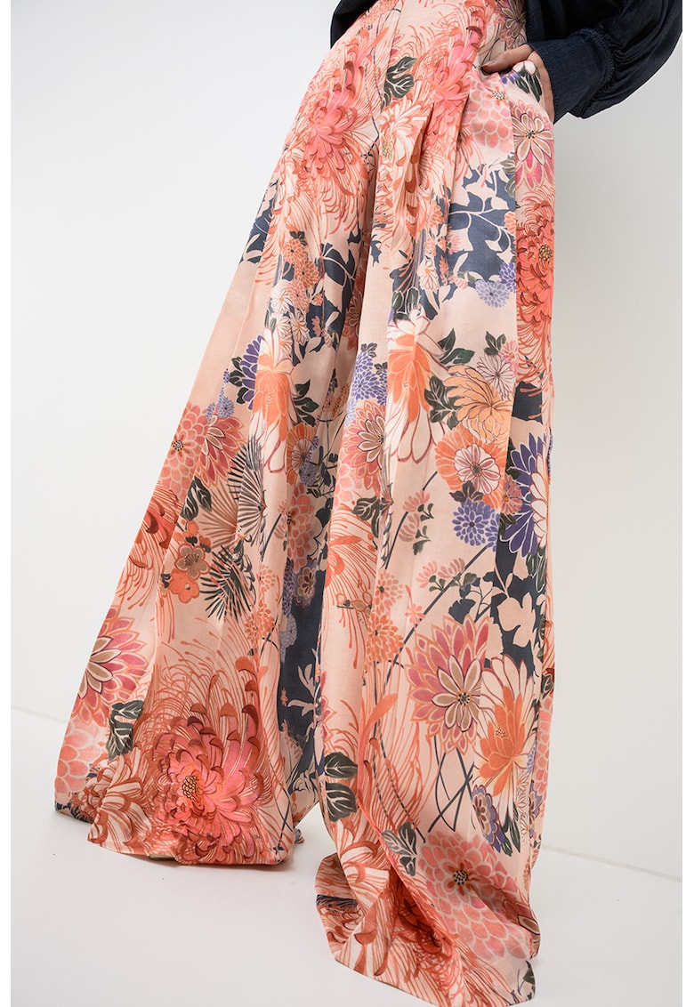 Pantaloni palazzo cu imprimeu floral - Multicolor