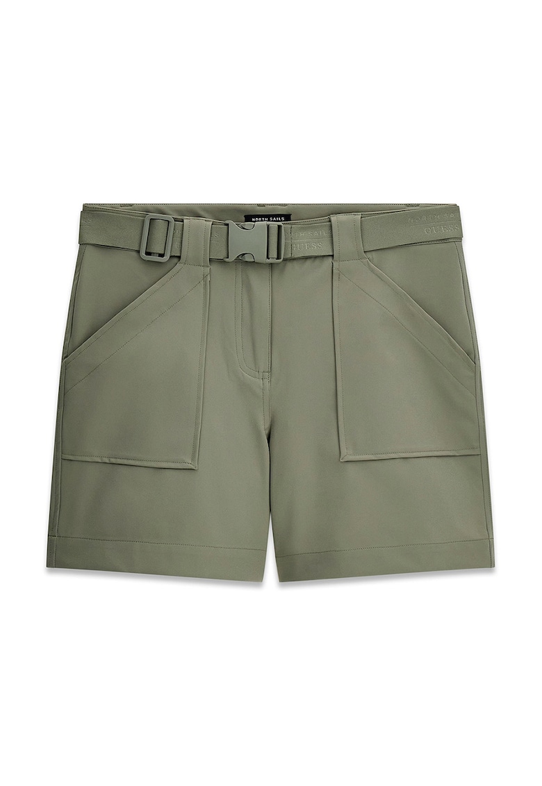 Pantaloni scurti cu talie inalta - Kaki