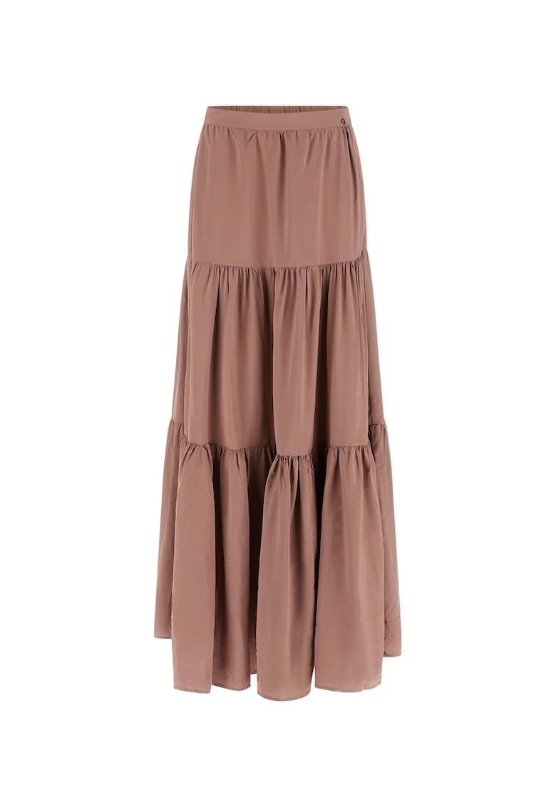 Fusta evazata din amestec de modal - Maro deschis