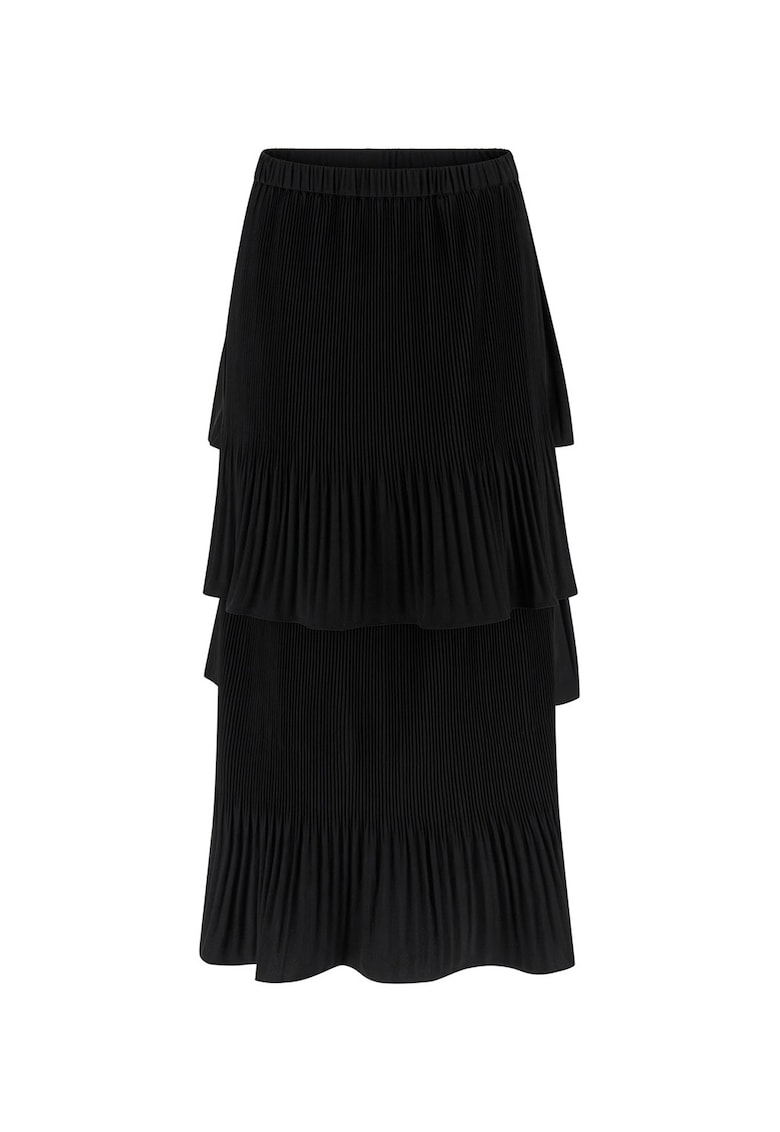 Fusta midi cu model stratificat - Negru