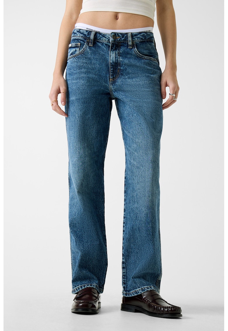 Blugi relaxed fit cu talie joasa - Bleumarin