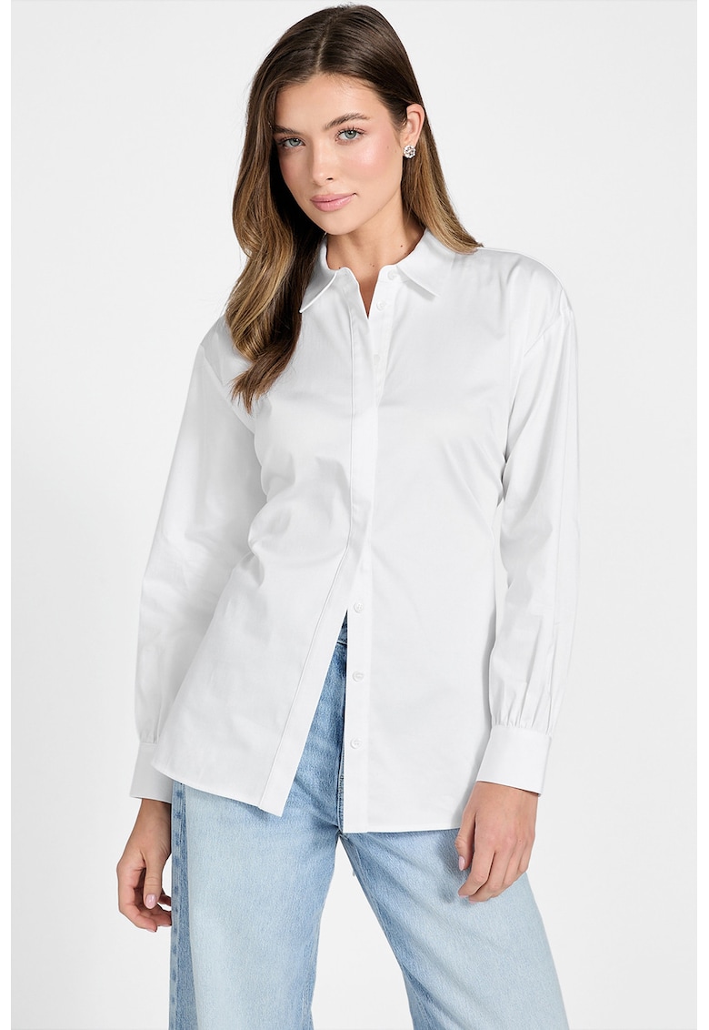 Camasa cu model uni si talie ajustabila - Alb