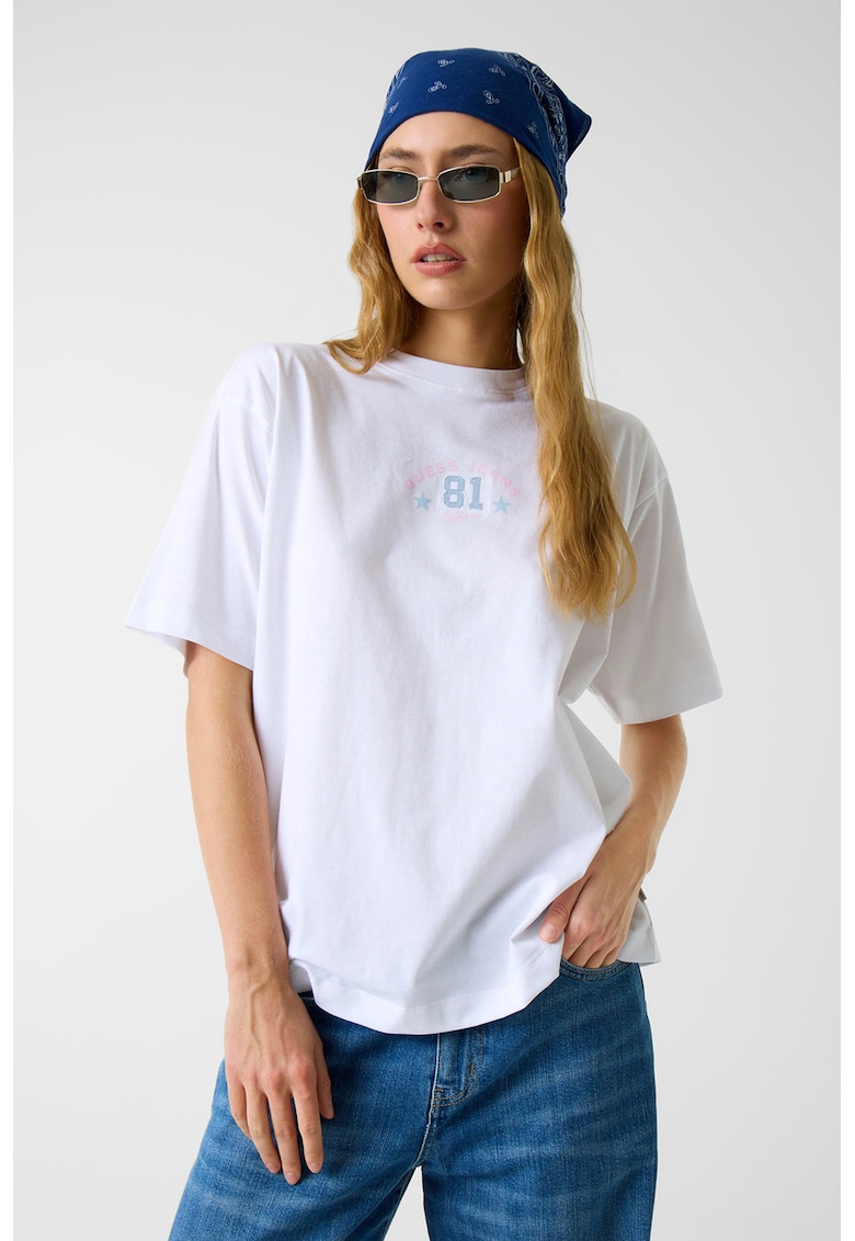 Tricou cu imprimeu logo - Alb optic