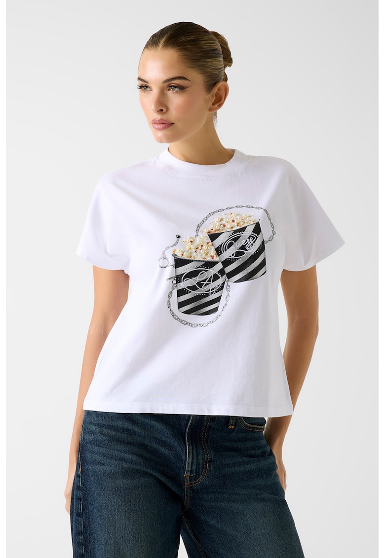Tricou cu imprimeu grafic - Alb/Negru