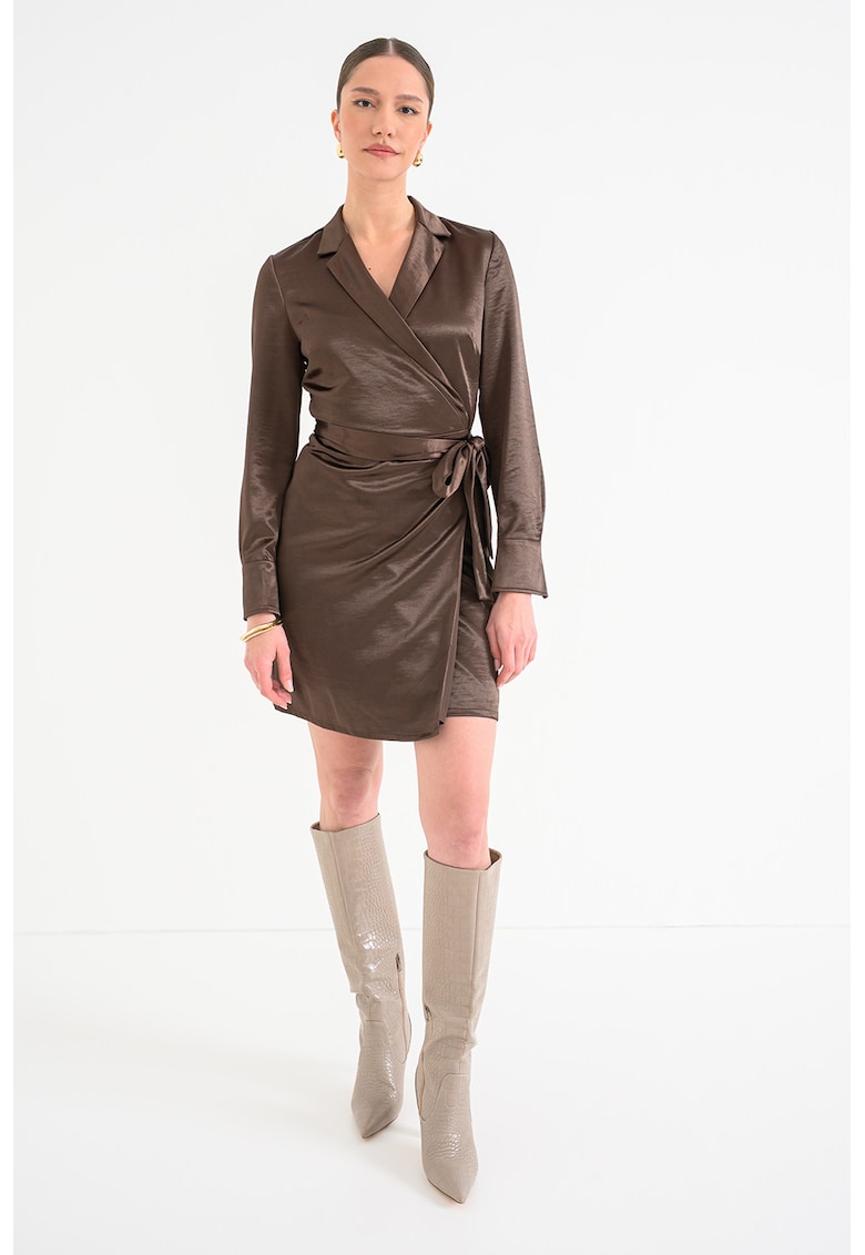 Rochie cu model petrecut - Maro inchis