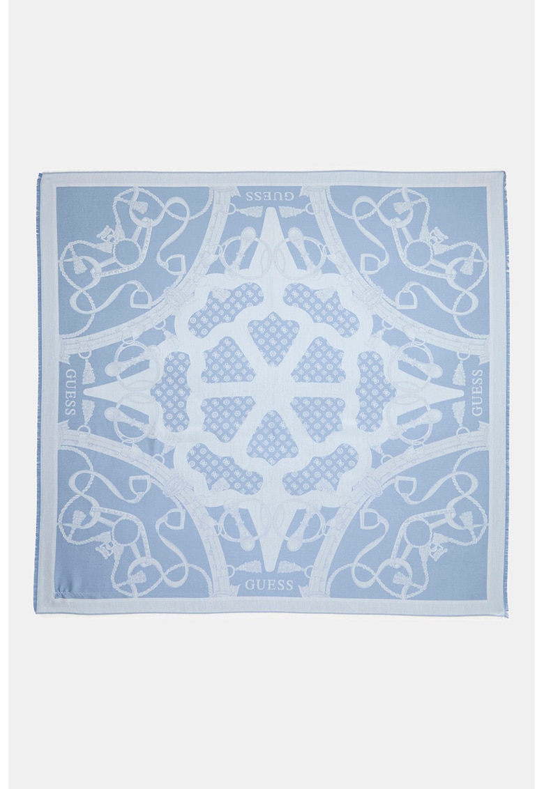 Esarfa cu logo Dita - Alb/Albastru deschis