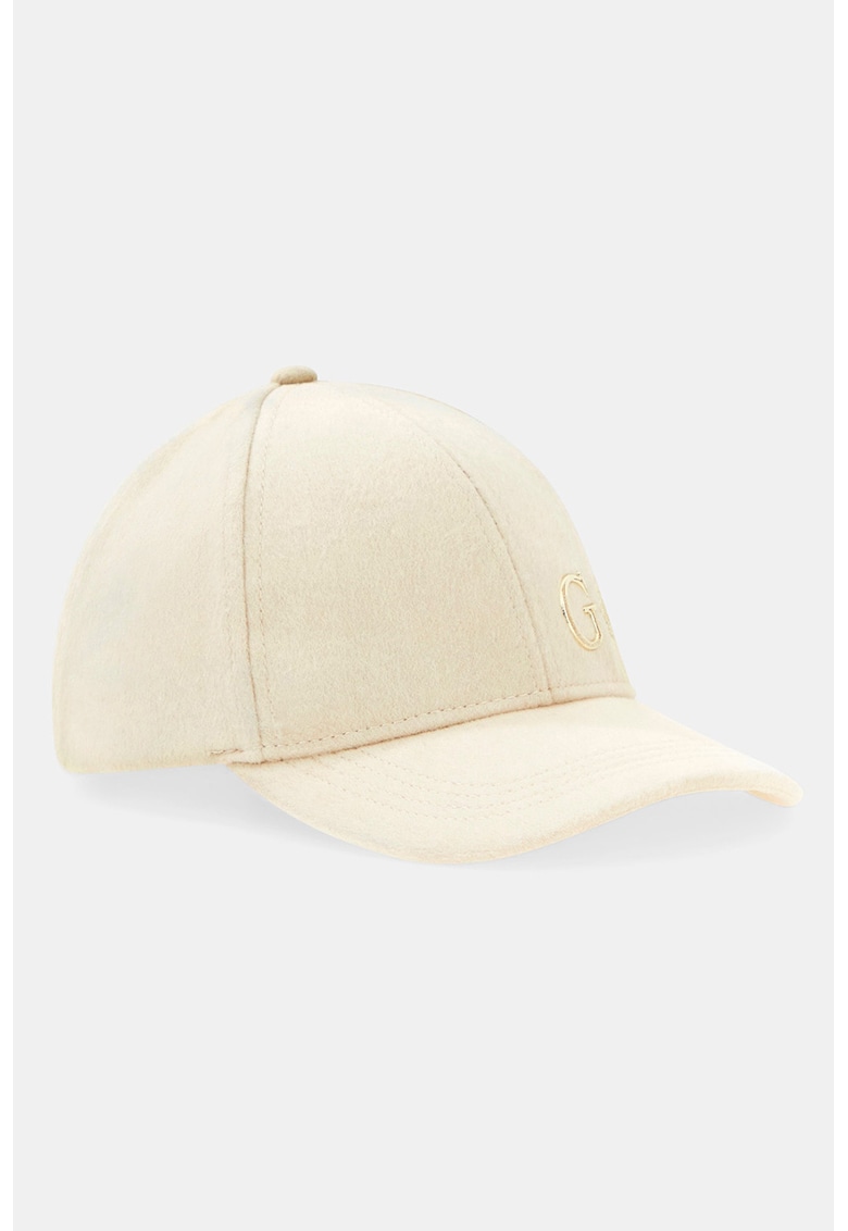 Sapca din amestec de lana cu aplicatie logo - Maro nisip