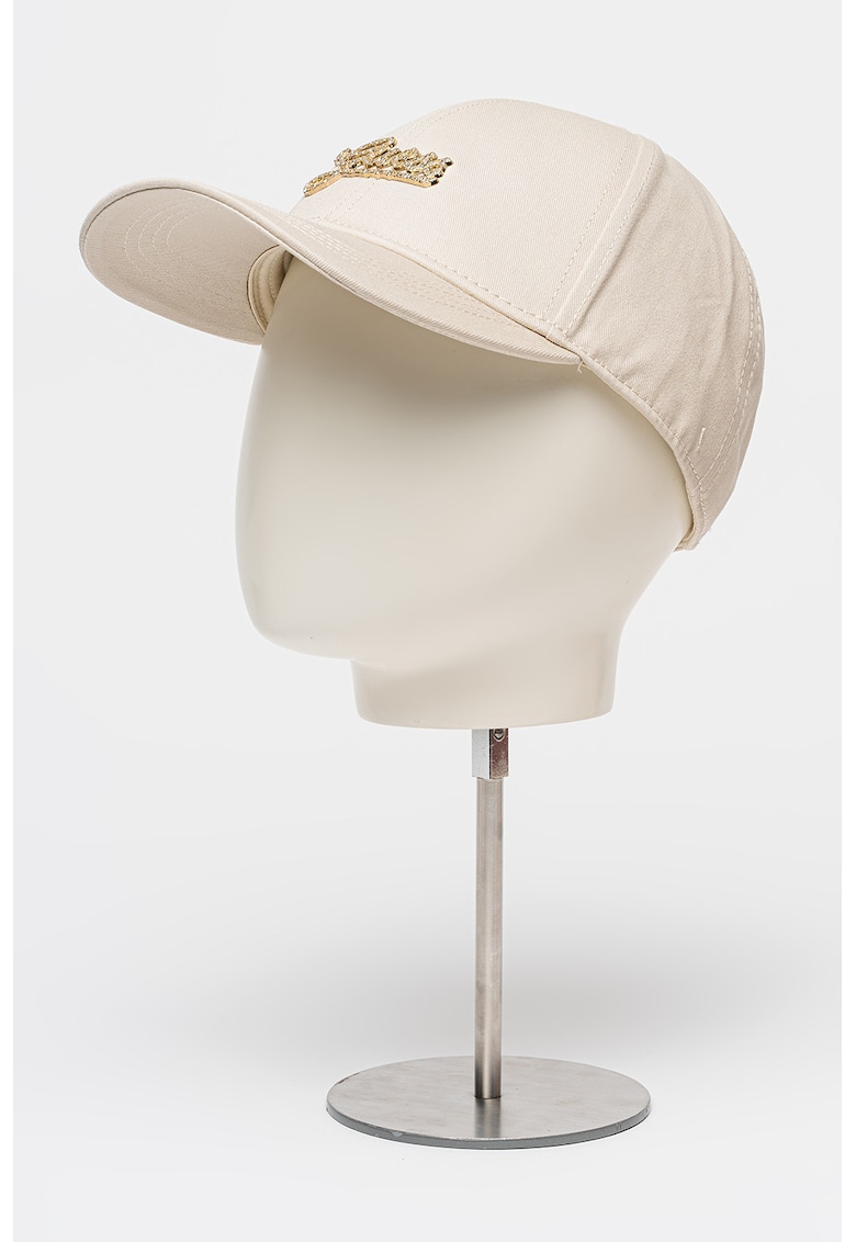 Sapca baseball cu aplicatie logo stralucitoare - Argintiu/Bej deschis