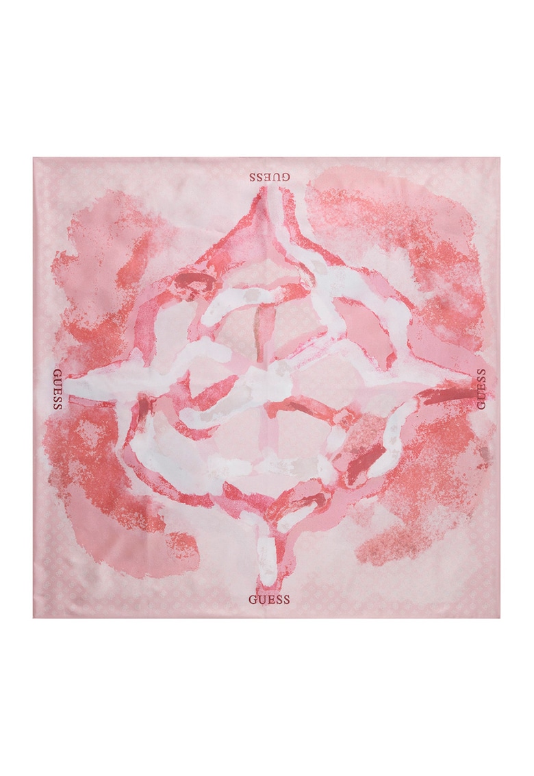 Esarfa patrata cu imprimeu abstract - Roz