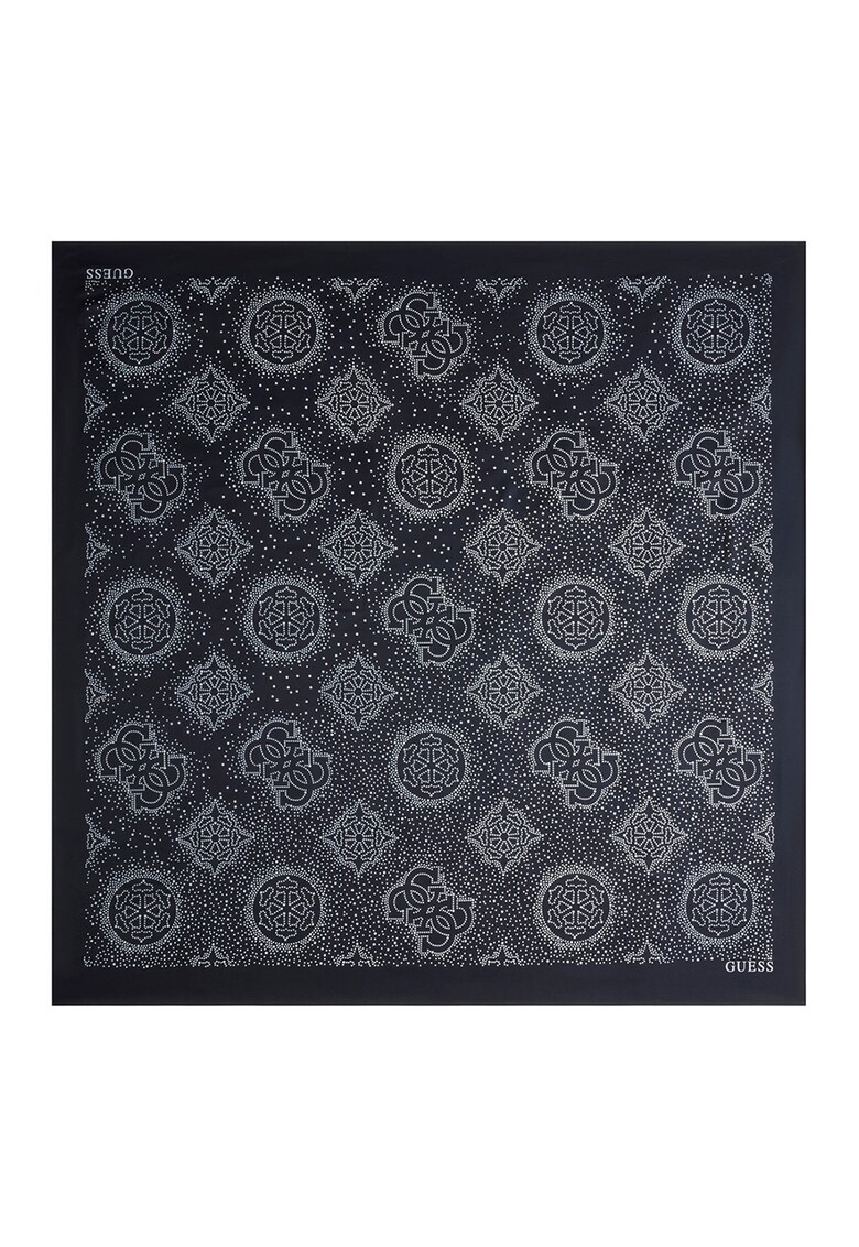 Esarfa cu logo Tasmin - Alb/Negru