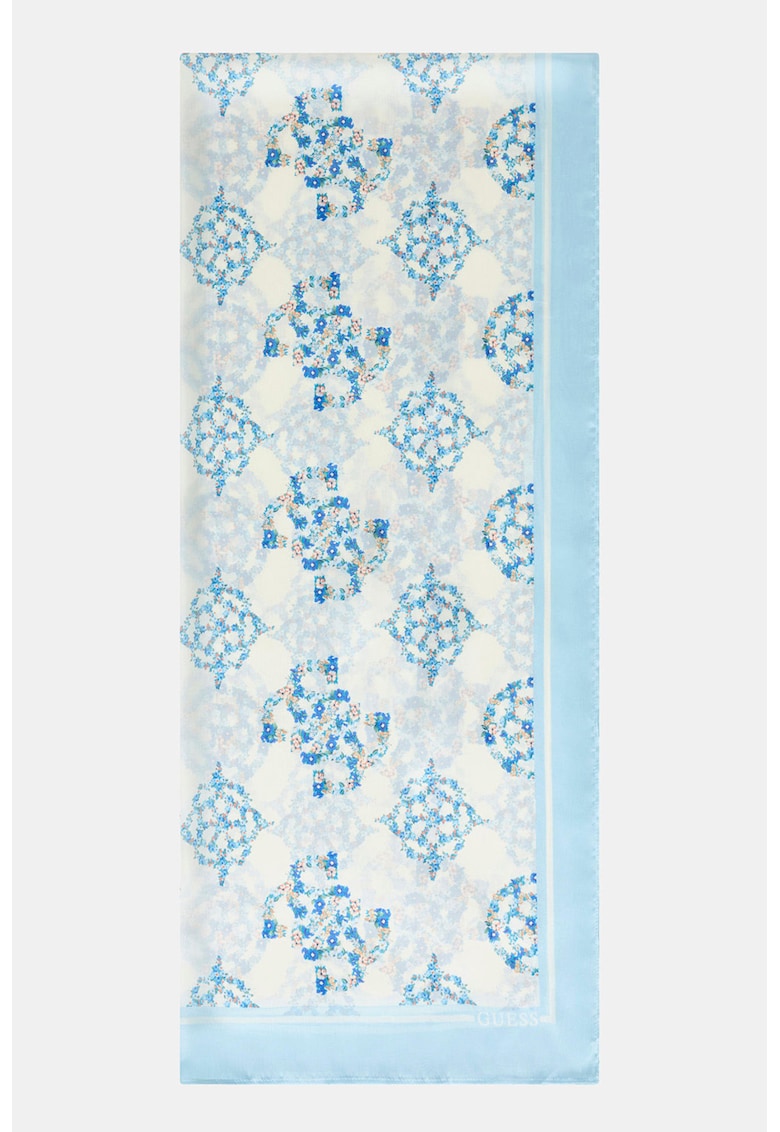 Esarfa cu imprimeu - Albastru deschis/Crem