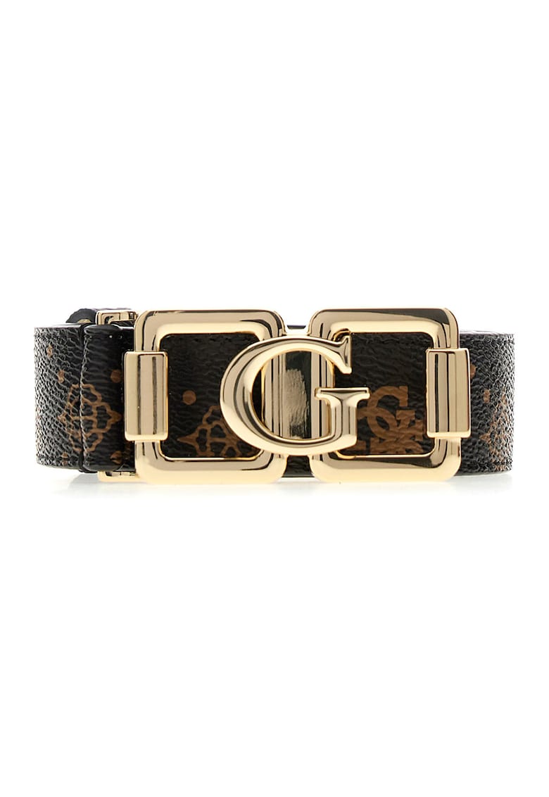 Curea de piele ecologica cu monograma Emelie - Negru/Maro