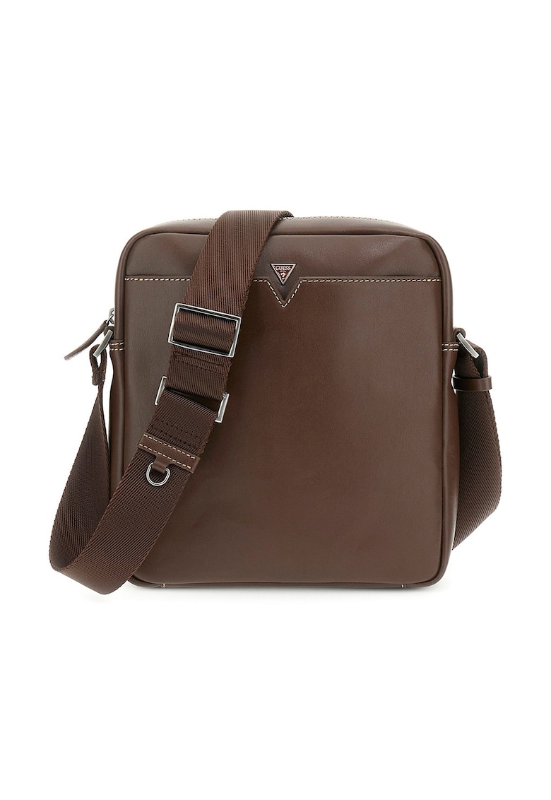 Geanta crossbody din piele cu bareta ajustabila Firenze - Maro inchis