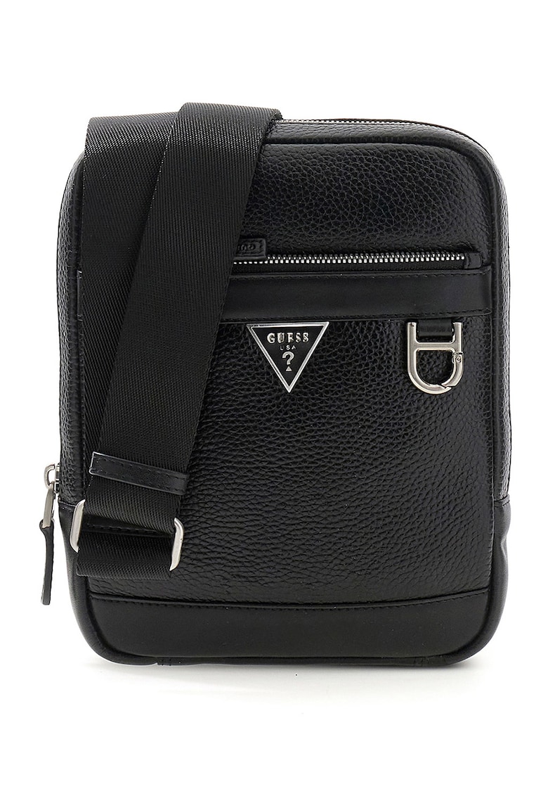 Geanta crossbody din piele Monaco - Negru