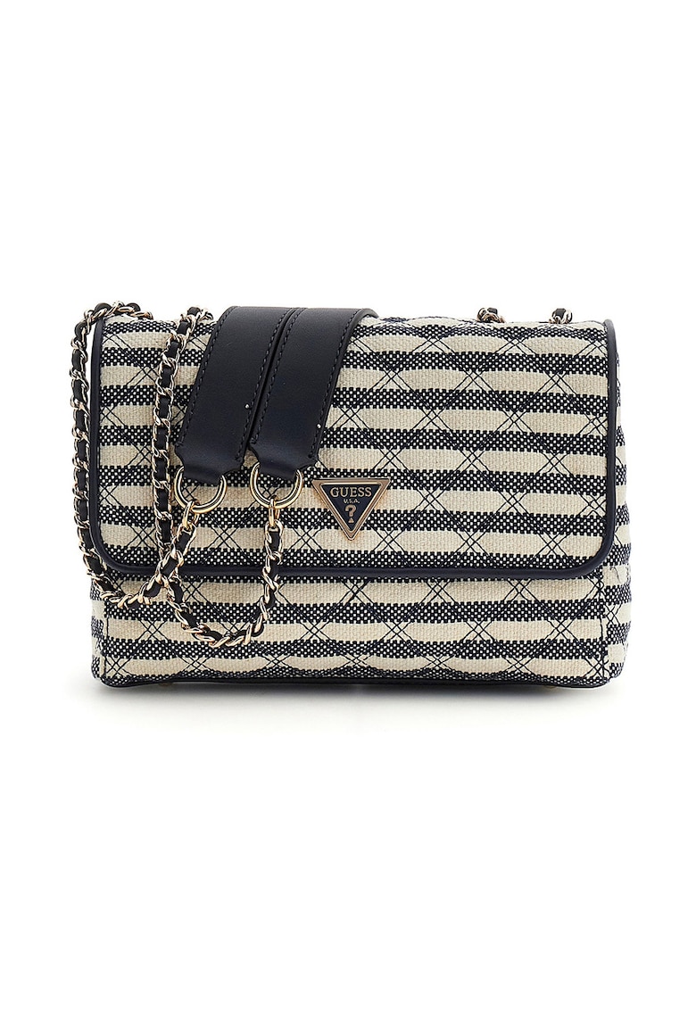 Geanta crossbody cu dungi Giully II - Alb/Bleumarin
