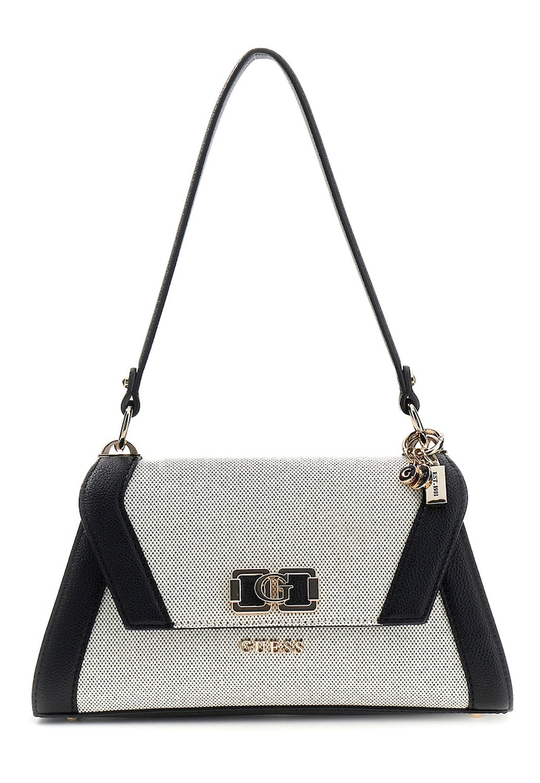 Geata de umar cu clapa Kamilla - Alb/Negru