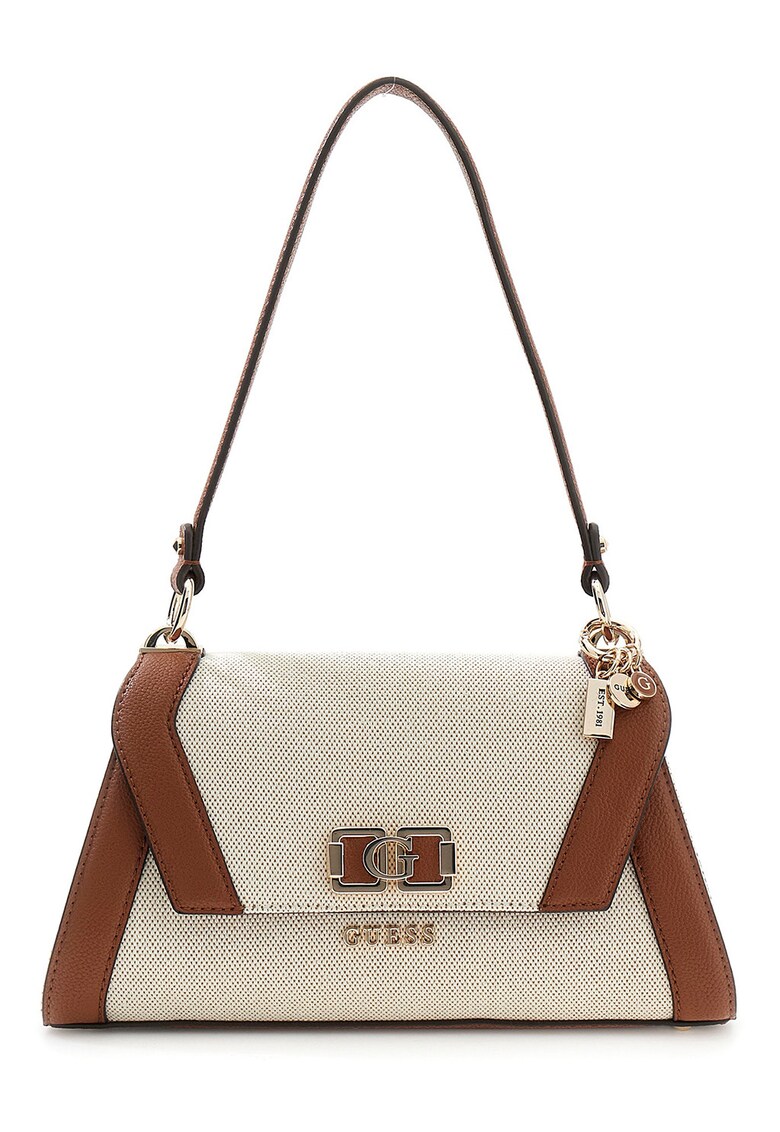 Geata de umar cu clapa Kamilla - Maro scortisoara/Crem